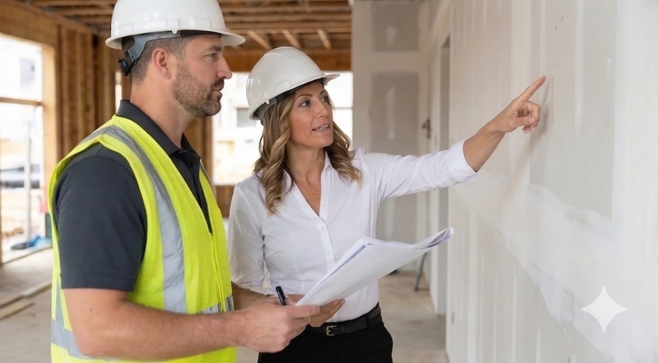 Courtney Working with Contractor on a Remodel Courtney Working with Contractor on a Remodel